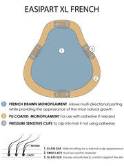 easiPart French XL 8" | Remy Human Hair Topper (HT)