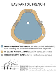 easiPart French XL 12" | Remy Human Hair Topper (HT)