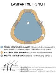 easiPart French XL 18" | Remy Human Hair Topper (HT)
