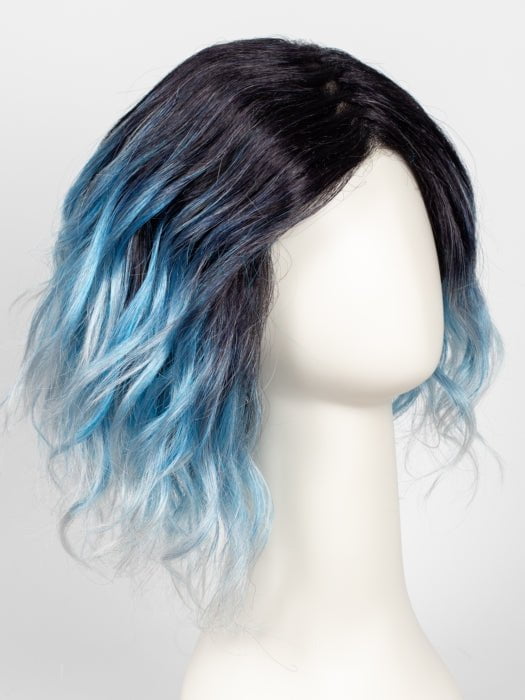 MELTED-OCEAN | Slightly off black root with blended deep and light blue base light lavender tone ends