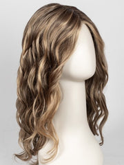 24BT18S8 SHADED MOCHA | Medium Natural Ash Blonde & Light Natural Gold Blonde Blend, Shaded with Medium Brown