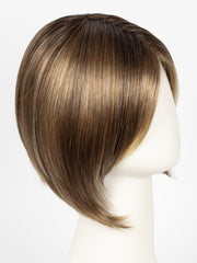 LIGHT BERNSTEIN ROOTED | Light Auburn, Light Honey Blonde, and Light Reddish Brown Blend and Dark Roots