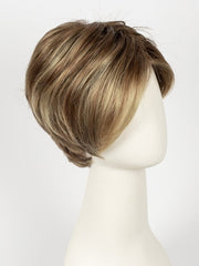 LIGHT-BERNSTEIN-ROOTED | Light Auburn, Light Honey Blonde, and Light Reddish Brown Blend and Dark Roots