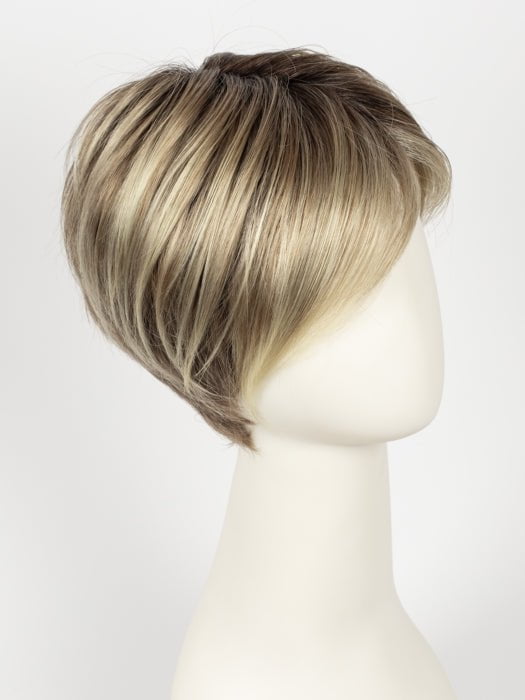 SANDY-BLONDE-ROOTED | Medium Honey Blonde, Light Ash Blonde, and Lightest Reddish Brown blend with Dark Roots