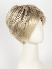 LIGHT-CHAMPAGNE-ROOTED | Platinum Blonde, Light Golden Blonde, Light Ash Blonde blend and Dark Roots