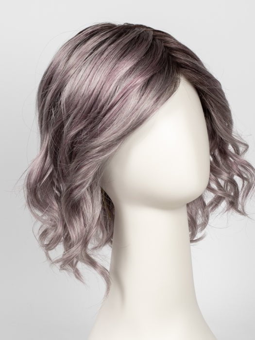 FS38/PLS8 FLURRY | Dark Natural Gold Brown with 35% Grey with Bold Plum Highlights. Shaded with Medium Brown