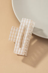 Transparent checker pattern hair claw clip