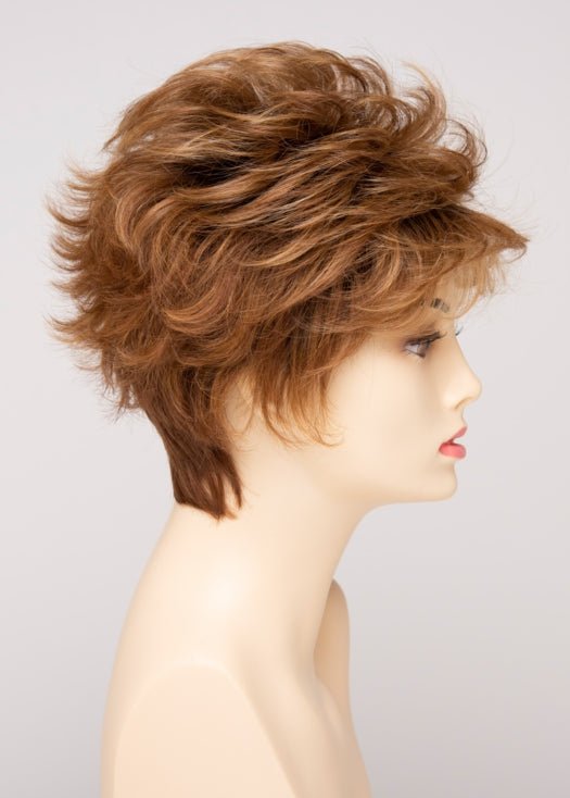 GOLDEN NUTMEG | Medium Brown roots with overall Warm Cinnamon base and Golden Blonde highlights