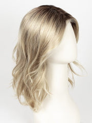 CHAMPAGNE-ROOTED 22.25.16 | Light Beige Blonde, Medium Honey Blonde, and Platinum Blonde blend with Dark Roots