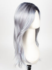 PASTEL-BLUE-R | Pastel periwinkle tone base with a dark black/purple root