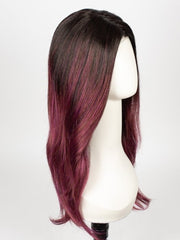 PLUMBERRY-JAM-LR | Medium plum with dark roots with mix of red/fuschia with long dark roots