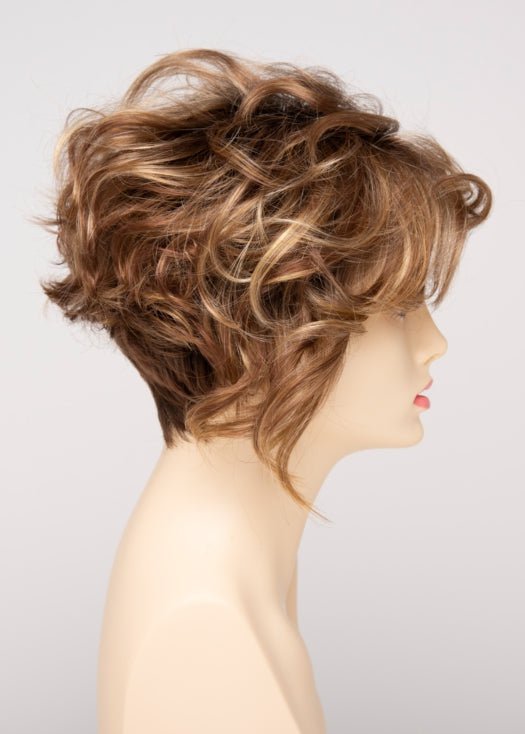 GOLDEN NUTMEG | Medium Brown roots with overall Warm Cinnamon base and Golden Blonde highlights