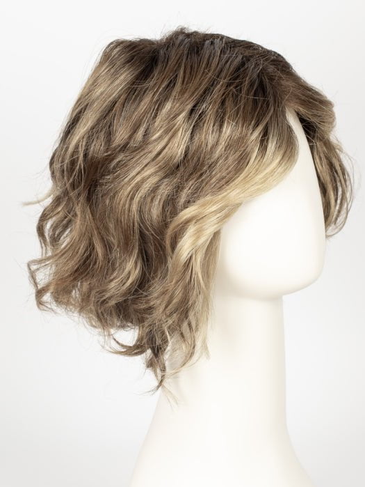 DARK SAND ROOTED 12.26.14 | Light Brown base with Lightest Ash Brown and Medium Honey Blonde blend and Dark Roots