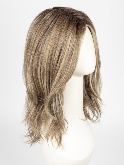RL12/22SS SHADED CAPPUCCINO | Light Golden Brown Evenly Blended with Cool Platinum Blonde Highlights with Dark Roots