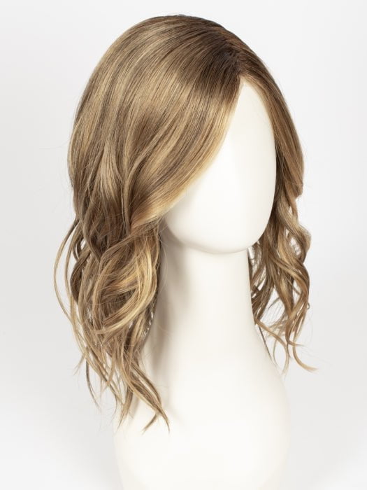 24BT18S8 SHADED MOCHA | Medium Natural Ash Blonde & Light Natural Gold Blonde Blend, Shaded with Medium Brown