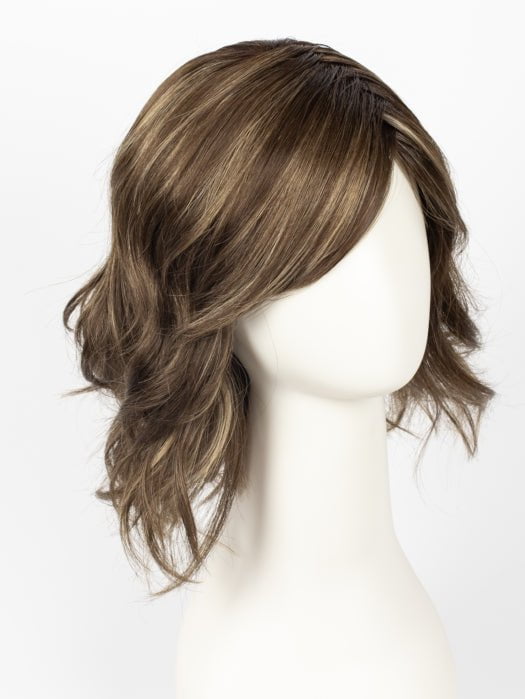 ICED-MOCHA-R | Rooted Dark Brown with Medium Brown Base Blended with Light Blonde Highlights