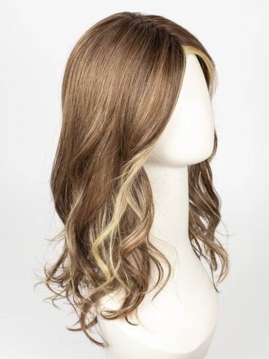 TOBACCO-ROOTED 12.26.27 | Lightest Brown, Light Golden Blonde, and Dark Strawberry Blonde blend with Dark Shaded Roots Edit alt text