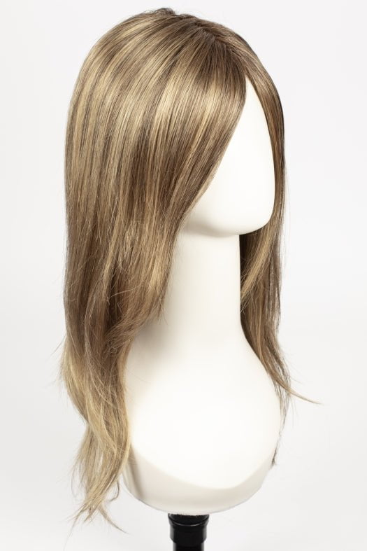 24BT18S8 SHADED MOCHA | Medium Natural Ash Blonde & Light Natural Gold Blonde Blend, Shaded with Medium Brown