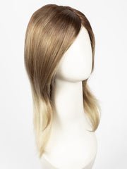 MELTED-CARAMEL | Warm and Rich Brown Root Melting into Golden Caramel Blond and Natural Medium Blond Tips