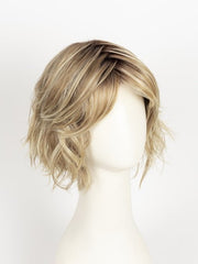 CREAMY-TOFFEE-R | Light Platinum Blonde and Light Honey Blonde evenly blended with Dark Roots