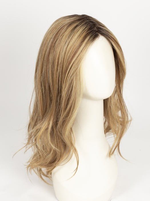 CINDER TOFFEE R | A blend of Beige, Brown Burnt Toffee, Blonde, and Gold Highlights with a Mid-Brown Root