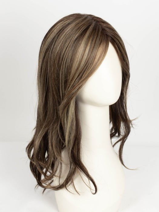 CHOCOLATE FROST R | Dark Brown Base with Honey Blonde and Platinum highlights with Dark Brown roots