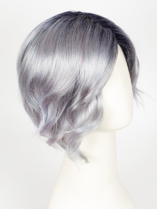 PASTEL-BLUE-R | Pastel periwinkle tone base with a dark black/purple root