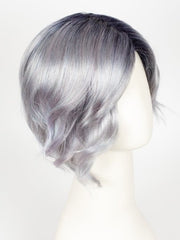 PASTEL-BLUE-R | Pastel periwinkle tone base with a dark black/purple root