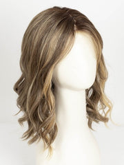 24BT18S8 SHADED MOCHA | Medium Natural Ash Blonde & Light Natural Gold Blonde Blend, Shaded with Medium Brown