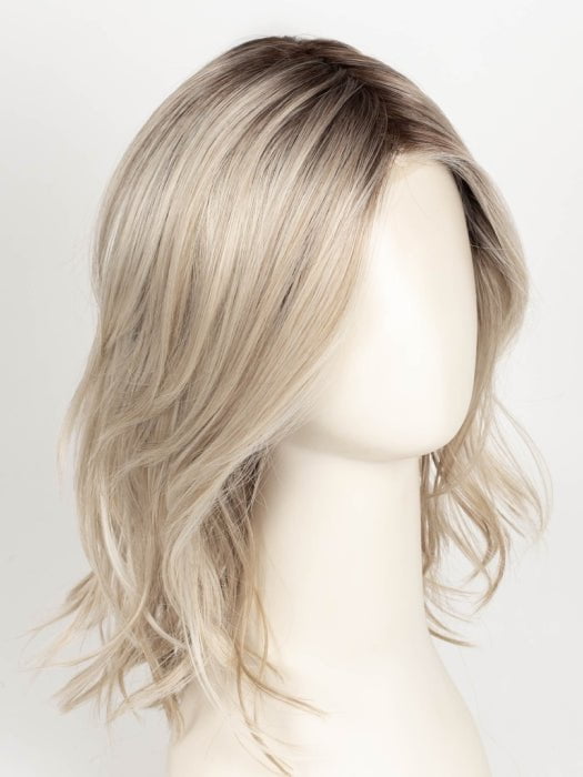 MILKY OPAL R | A Blend of Creamy Blonde and White Blonde Rooted with Warm Brown
