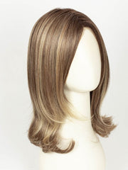 RL12/22SS SHADED CAPPUCCINO | Light Golden Brown Evenly Blended with Cool Platinum Blonde Highlights with Dark Roots