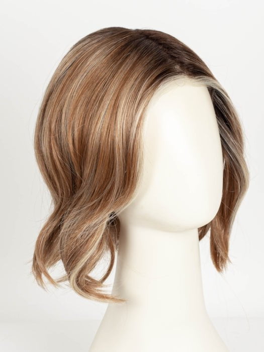 CINNAMON FROST R | Warm, medium coppery-brown base with white-blond highlights. The medium brown root color adds a realistic vibe.