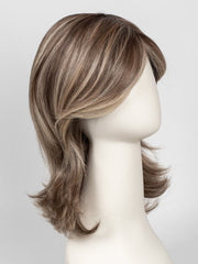 RL12/22SS SHADED CAPPUCCINO | Light Golden Brown Evenly Blended with Cool Platinum Blonde Highlights and Dark Roots