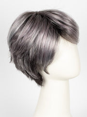 METALLIC PURPLE ROOTED | Pearl Platinum and Pure White with Black and Purple Blended throughout with Shaded Roots