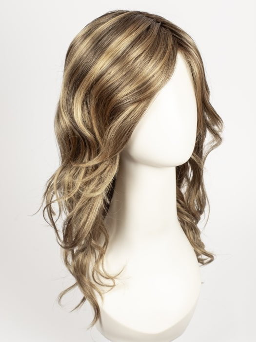 24BT18S8 SHADED MOCHA | Medium Natural Ash Blonde & Light Natural Gold Blonde Blend, Shaded with Medium Brown