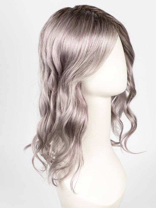 FS38/PLS8 FLURRY | Dark Natural Gold Brown with 35% Grey with Bold Plum Highlights. Shaded with Medium Brown