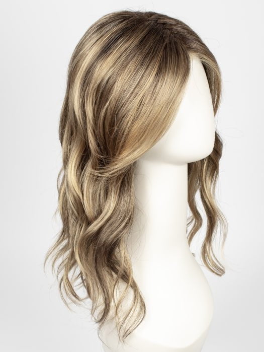 24BT18S8 SHADED MOCHA | Medium Natural Ash Blonde & Light Natural Gold Blonde Blend, Shaded with Medium Brown