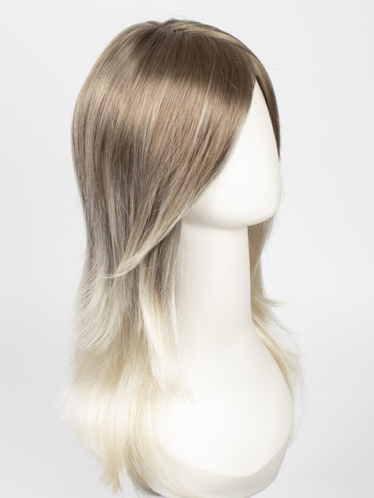 S18-60/102RO SOLSTICE | Dark Natural Ash Blonde roots to midlength, pure white with Pale Platinum Blonde midlength to ends