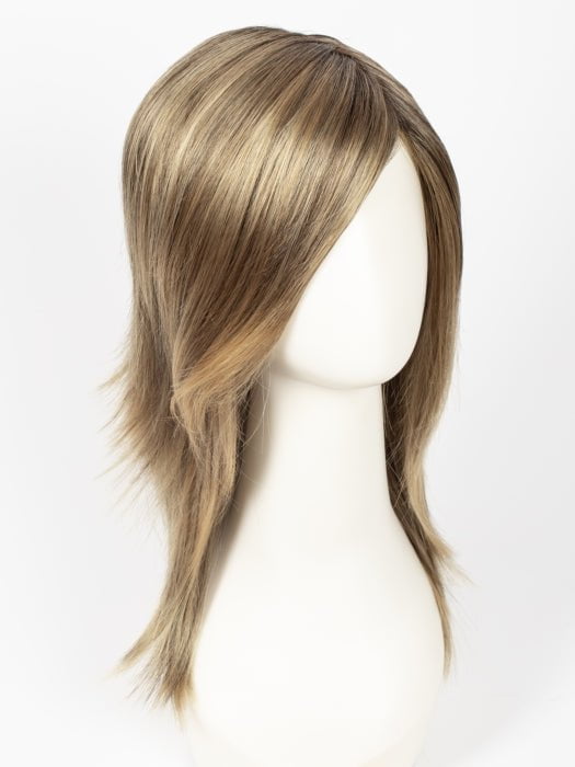 24BT18S8 SHADED MOCHA | Medium Natural Ash Blonde & Light Natural Gold Blonde Blend, Shaded with Medium Brown