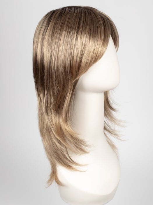 24BT18S8 SHADED MOCHA | Medium Natural Ash Blonde & Light Natural Gold Blonde Blend, Shaded with Medium Brown