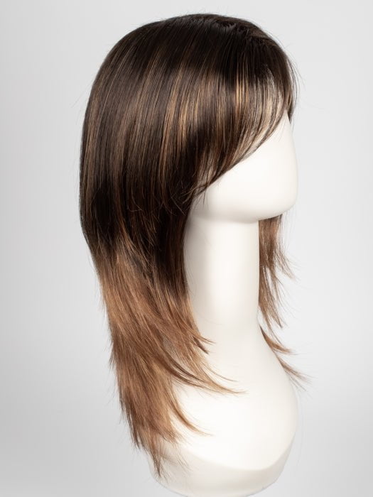 S6-30A27RO AUTUMN | Brown roots to midlength, Medium Natural Red & Medium Red-Gold Blonde Blend midlength to ends