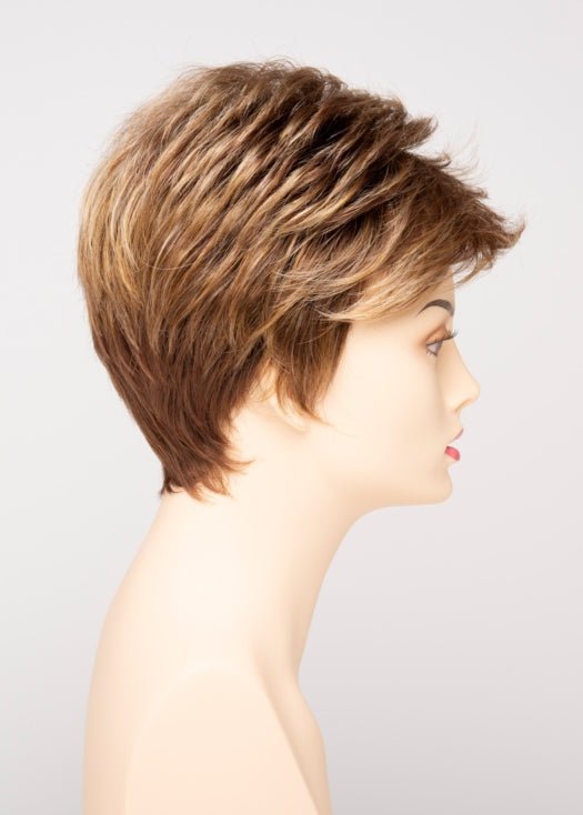 GOLDEN NUTMEG | Medium Brown roots with overall Warm Cinnamon base and Golden Blonde highlights