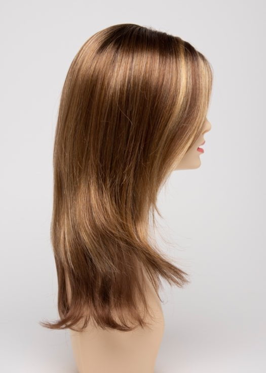 GOLDEN NUTMEG | Medium Brown roots with overall Warm Cinnamon base and Golden Blonde highlights