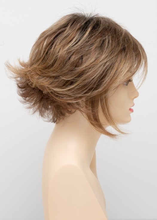 GOLDEN NUTMEG | Medium Brown roots with overall Warm Cinnamon base and Golden Blonde highlights