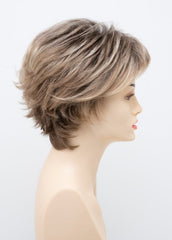 SPARKLING-CHAMPAGNE | Medium Brown roots with overall Strawberry Blonde base and soft Golden Blonde highlights