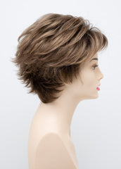 TOASTED-SESAME | Medium Brown roots with overall Warm Cinnamon base and Golden Blonde highlights