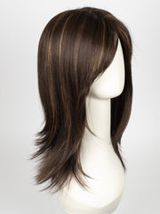 COFFEE LATTE R | Dark Brown with Evenly Blended Honey Brown highlights with Dark Brown roots