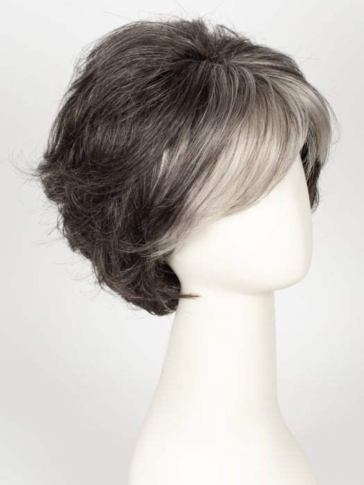 MIDNIGHT PEARL | Darkest Brown Base Blended with Silver and Dramatic Silver Bangs