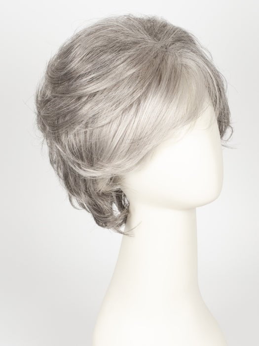 SILVER-STONE | Silver Medium Brown blend that transitions to more Silver then Medium Brown then to Silver Bangs