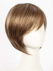 MAPLE-SUGAR-R | Light-Medium Brown Base with Warm Medium Blonde Highlights and Dark Brown Roots